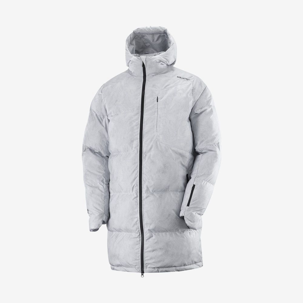 SALOMON OUTLIFE PACKABLE LONG PUFFER JKT U Philippines - Men's Jackets - Grey | 257806-RQB